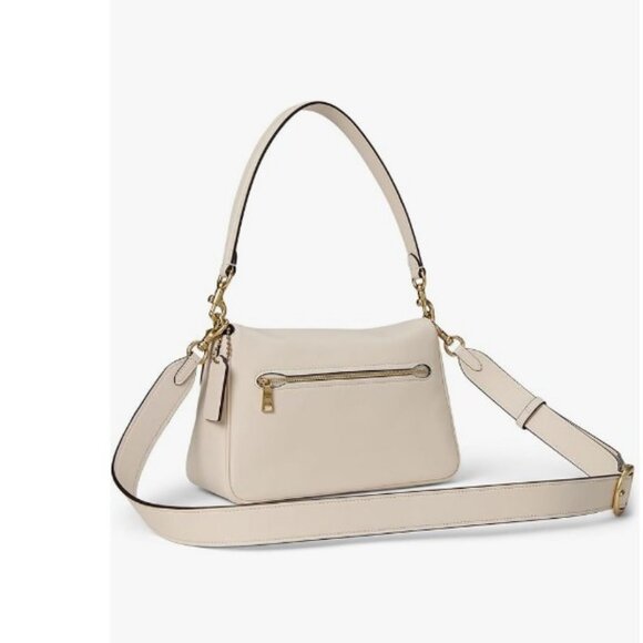 COACH Soft Tabby genuine leather shoulder crossbody + Dust bag  CHALK WHITE - Picture 8 of 16